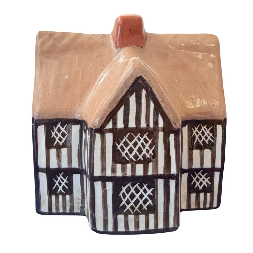 Vintage Ceramic‎ English Cottage Figurine Tudor Style Miniature House 2522